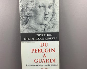 ヴィンテージ広告看板/展覧会イタリアの絵/Du Pérugin à Guardi