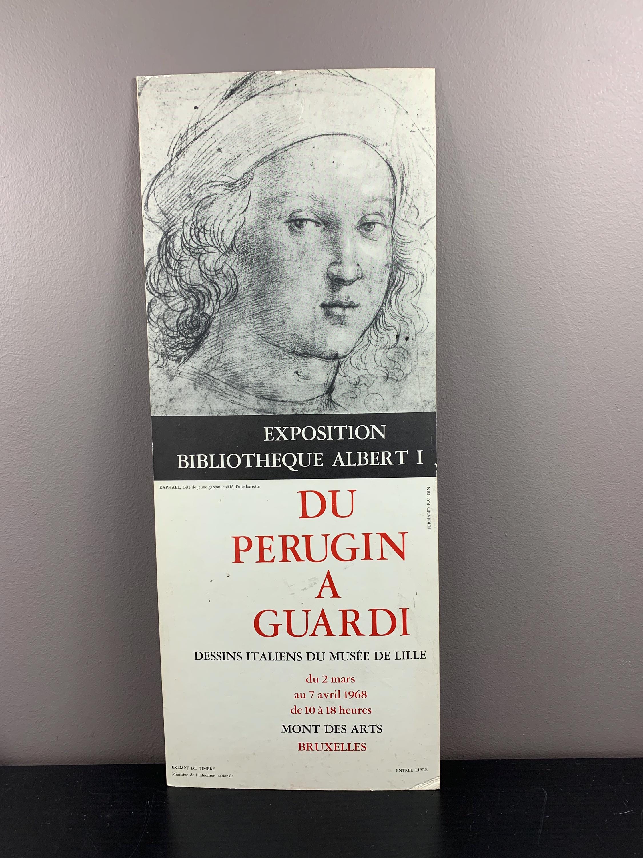ヴィンテージ広告看板/展覧会イタリアの絵/Du Pérugin à Guardi