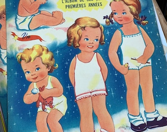 Cut-out book - dress-up dolls - book 1950s