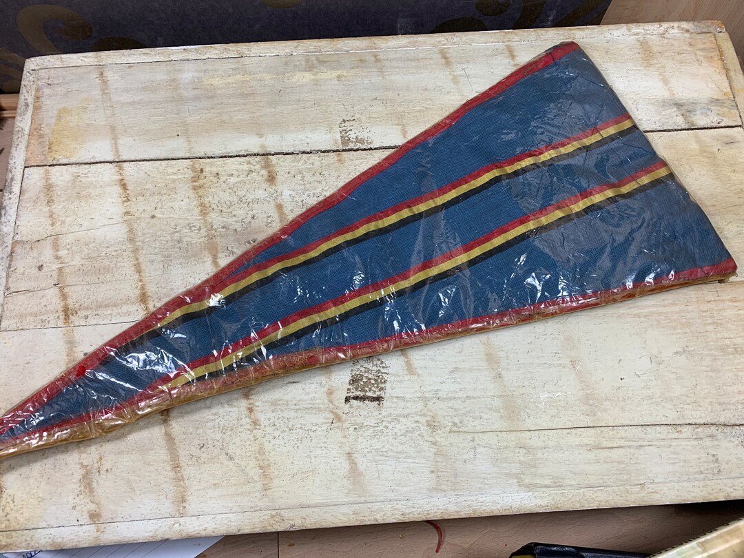 Unique Antique Blue Fabric Pennant With a Ribbon of the Belgian Colors ...