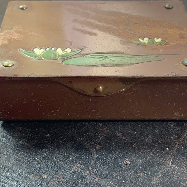 Jugendstil - Kupfer Stempelbox - 20. Jahrhundert
