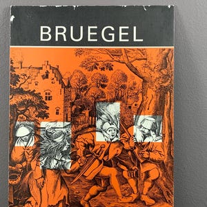 Grand panneau publicitaire en carton - Bruegel - panneau d'exposition - 1969 - Exposition Bibliothèque Royale Albert Ier - publicité ancienne
