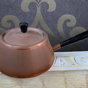 Antique copper saucepan - red copper saucepan - fondue pot - Brass