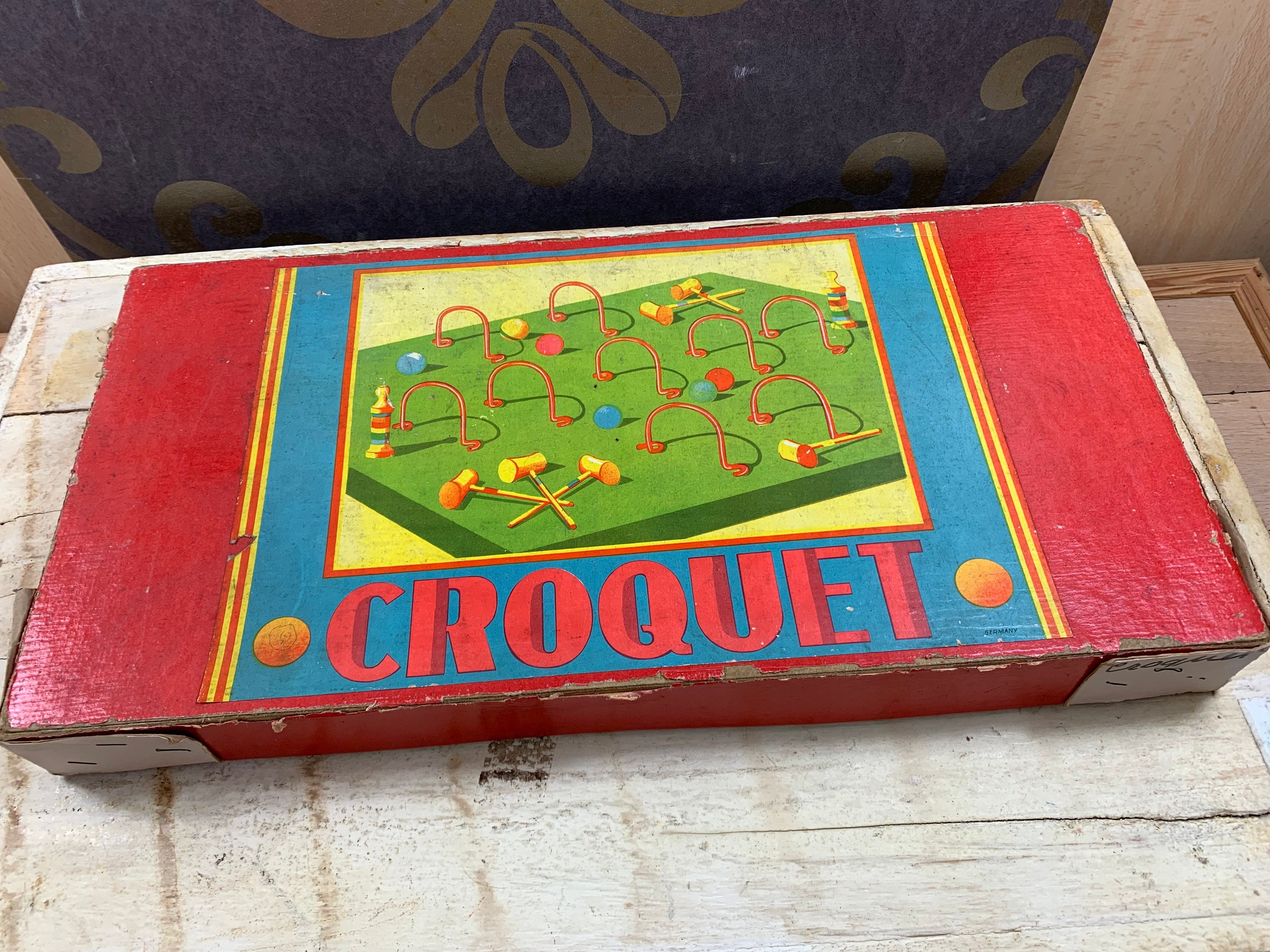 Vintage game croguet - table croquet - wooden board game