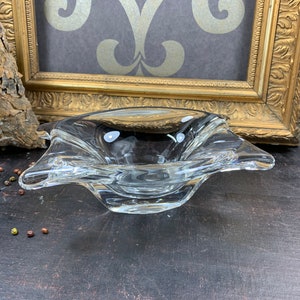 Vintage - heavy glass ashtray