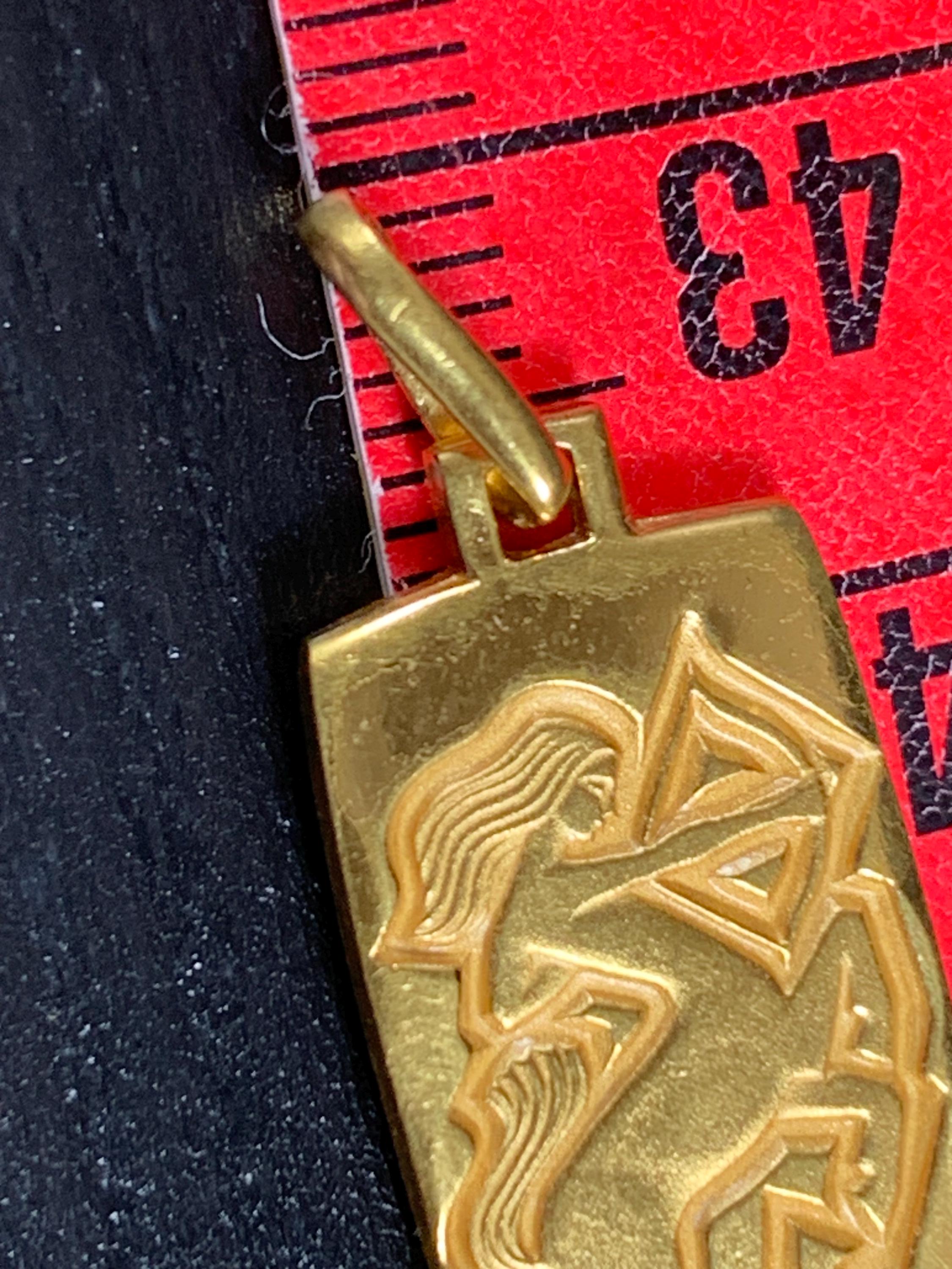 ヴィンテージの金メッキペンダント乙女座星座 - 乙女座チャーム