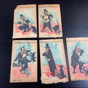 5 antike kleine Werbekarten