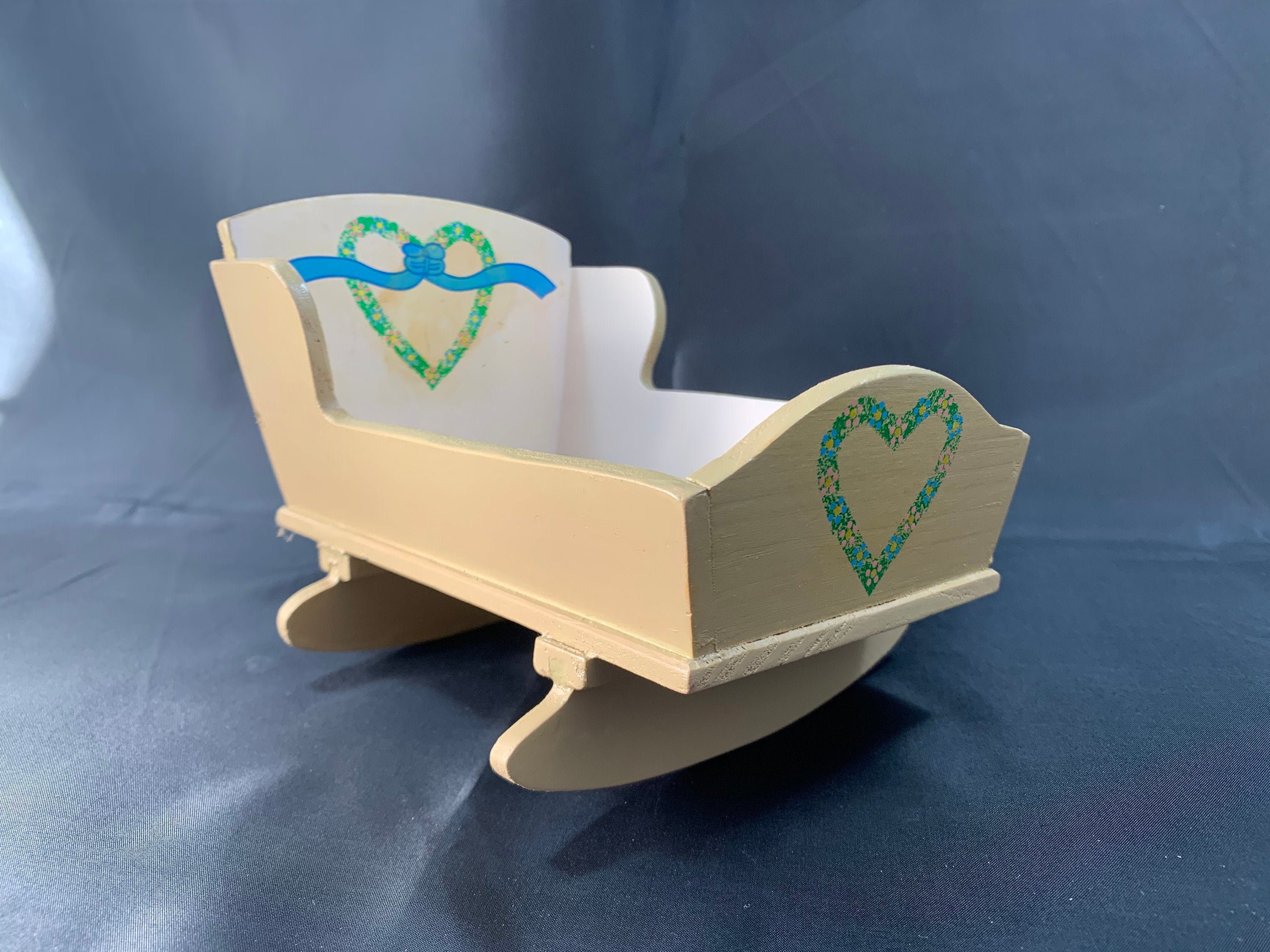 Doll's cot for dollhouse mint miniature for dollhouse Etsy