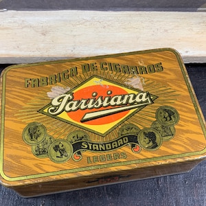 Vintage Blechdose - rechteckige Zigarrenkiste - Parisiana - Fabrica de cigarros