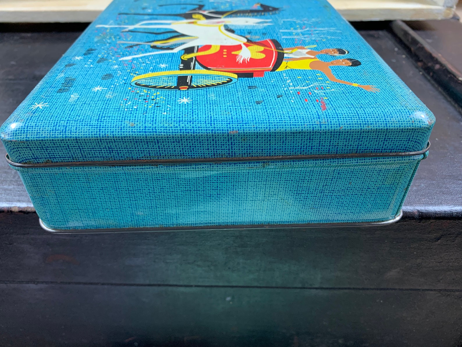 Vintage tin box with hinged lid Made in Belgium Etsy