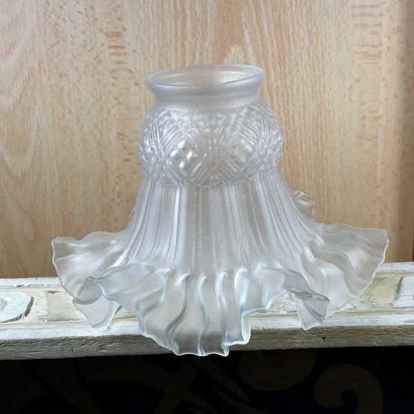 Prachtig zeldzaam vintage glazen lampenkapje in perfecte staat - vintage kapje voor muurlamp - glazen kapje hanglamp