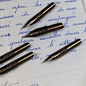 Puntas para escritura, dibujo, caligrafía/puntas para pluma estilográfica/5 piezas nuevas de stock antiguo/E.S. Perry London /punta muy fina.