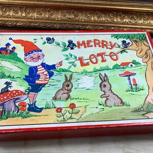 Lotería - caja de juego - juego completo - 24 cartones y 90 números de bingo - juego de bingo - juego de lotería - lotería infantil vintage
