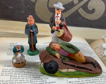 アンティークプロヴァンスサントン14個セット（テラコッタ塗装）- 7 cm