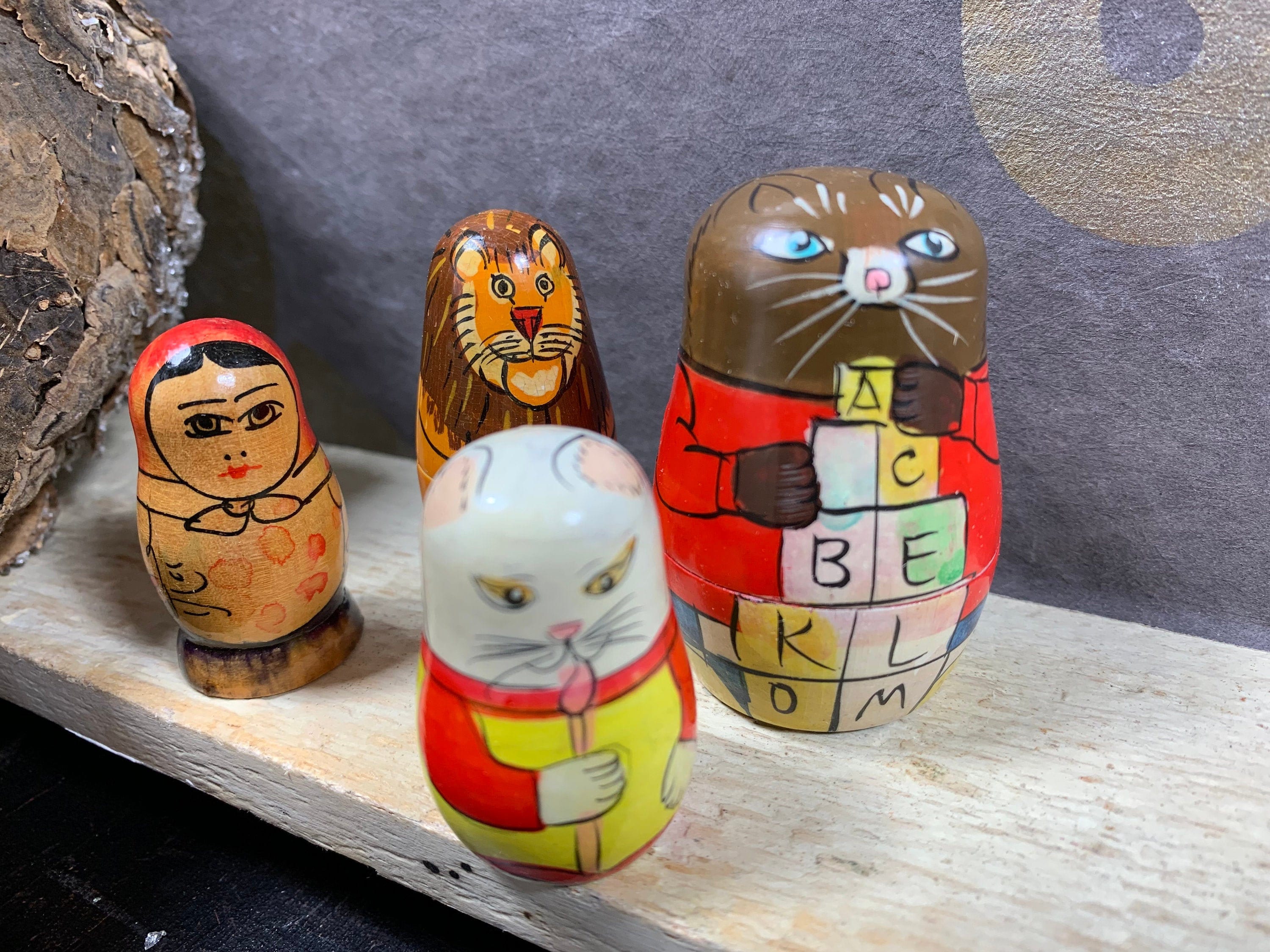 Vintage Russian Wooden Matryoshka Dolls no Set Etsy UK