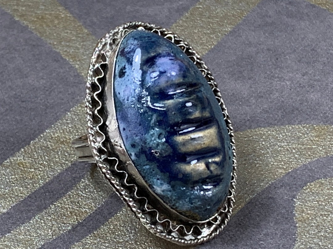 Ring Beautiful Vintage Large Heavy Women's Ring Large Stone Ring ...
