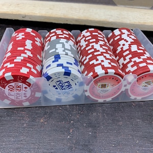 Vintage Poker Chips - set of chips - Vintage poker chips - vintage game pieces - casino