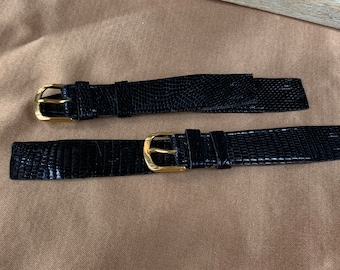 2 Leather Ladies Watch Straps /18mm /mint condition/vintage straps for ladies timepiece/watch/gold colored buckle