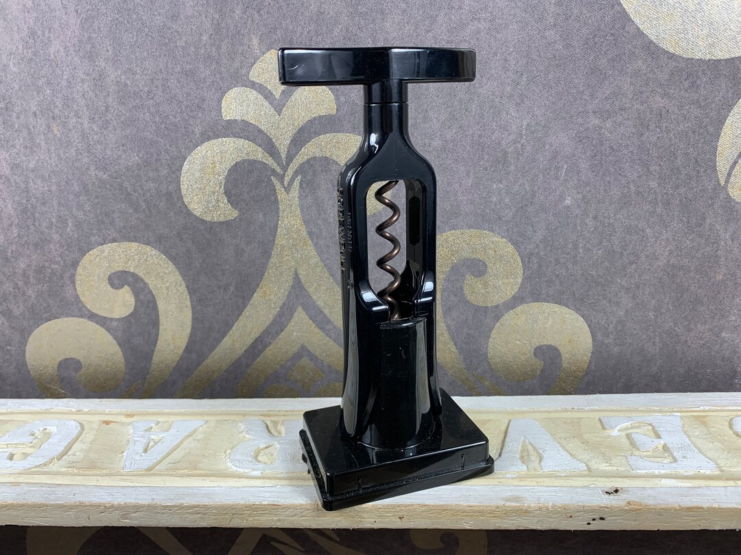 Screwpull Black Table Corkscrew Retro Corkscrew Wine Etsy