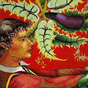 Cartel publicitario vintage de gran tamaño, años 70 - Dubrunfaut - Tapestry Designs - Cartel publicitario - Cartel de exposición