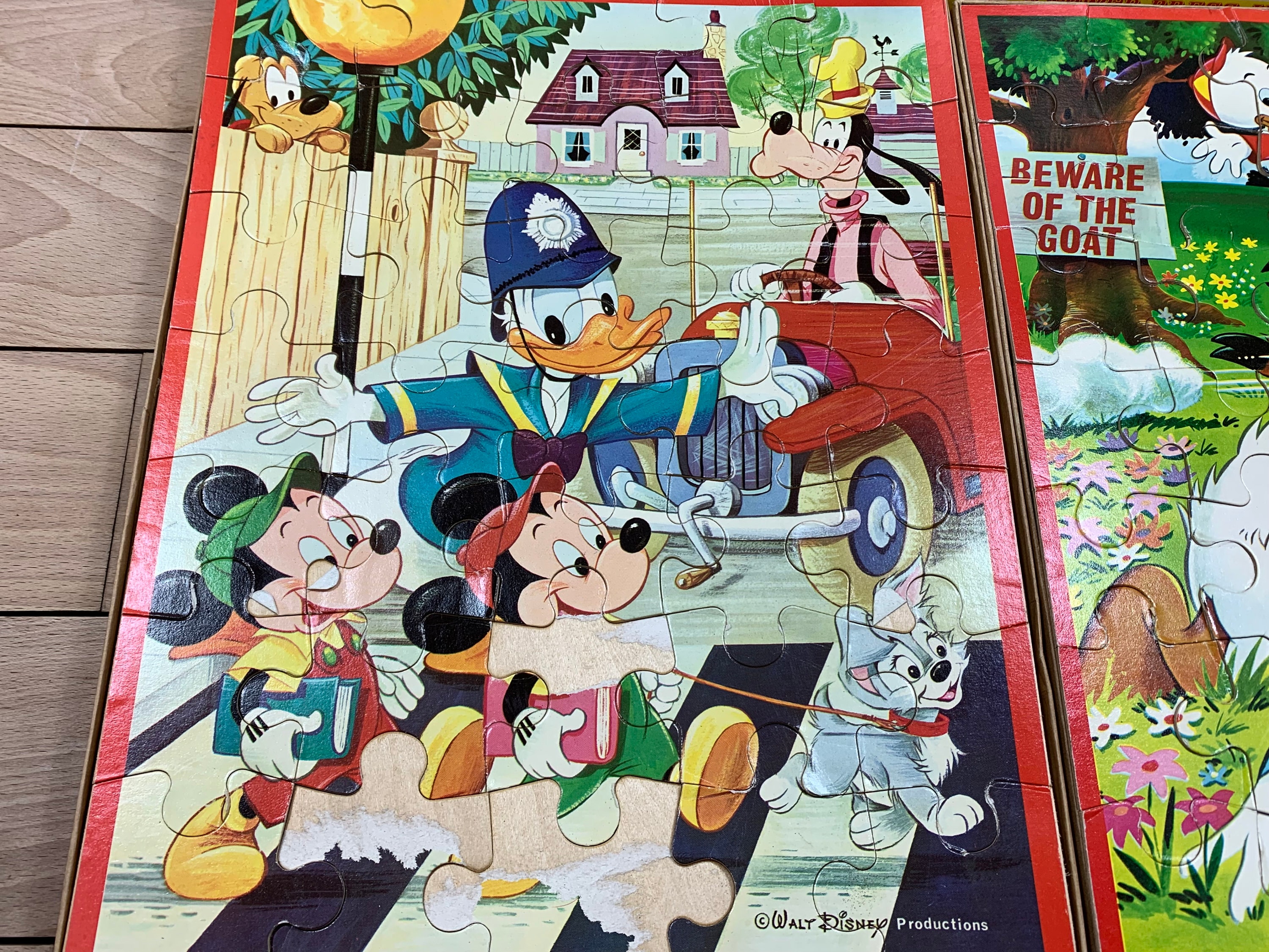 ヴィンテージ 2 木製パズル - ウォルト ディズニー ジグソーパズル