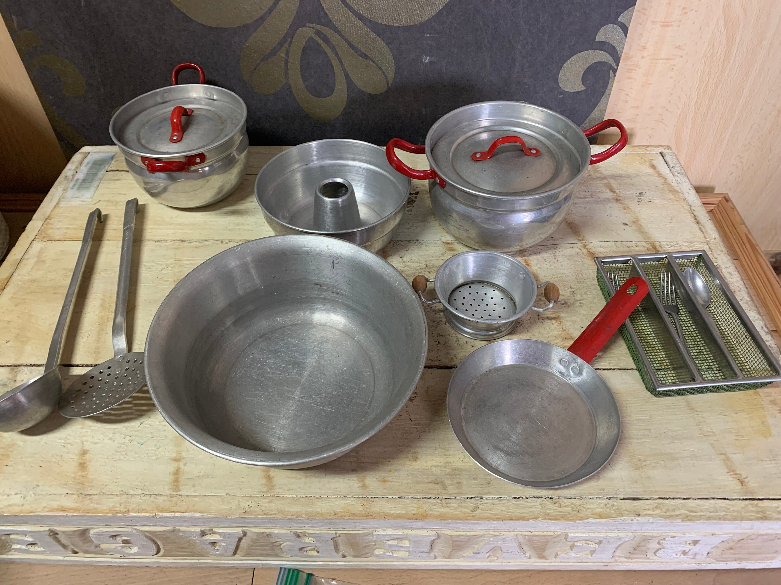 Vintage Aluminum Nesting Camping Cookware 1950s