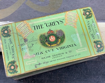 Vintage tin box - The &quot;Greys&quot; - silk cut virginia