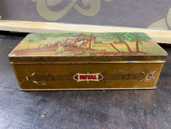 gianaclis tobacco 1920s Germany German Nestor Flat Type Cigarettes Empty Tin Box Vintage Advertising Tobacco Box, Nestor