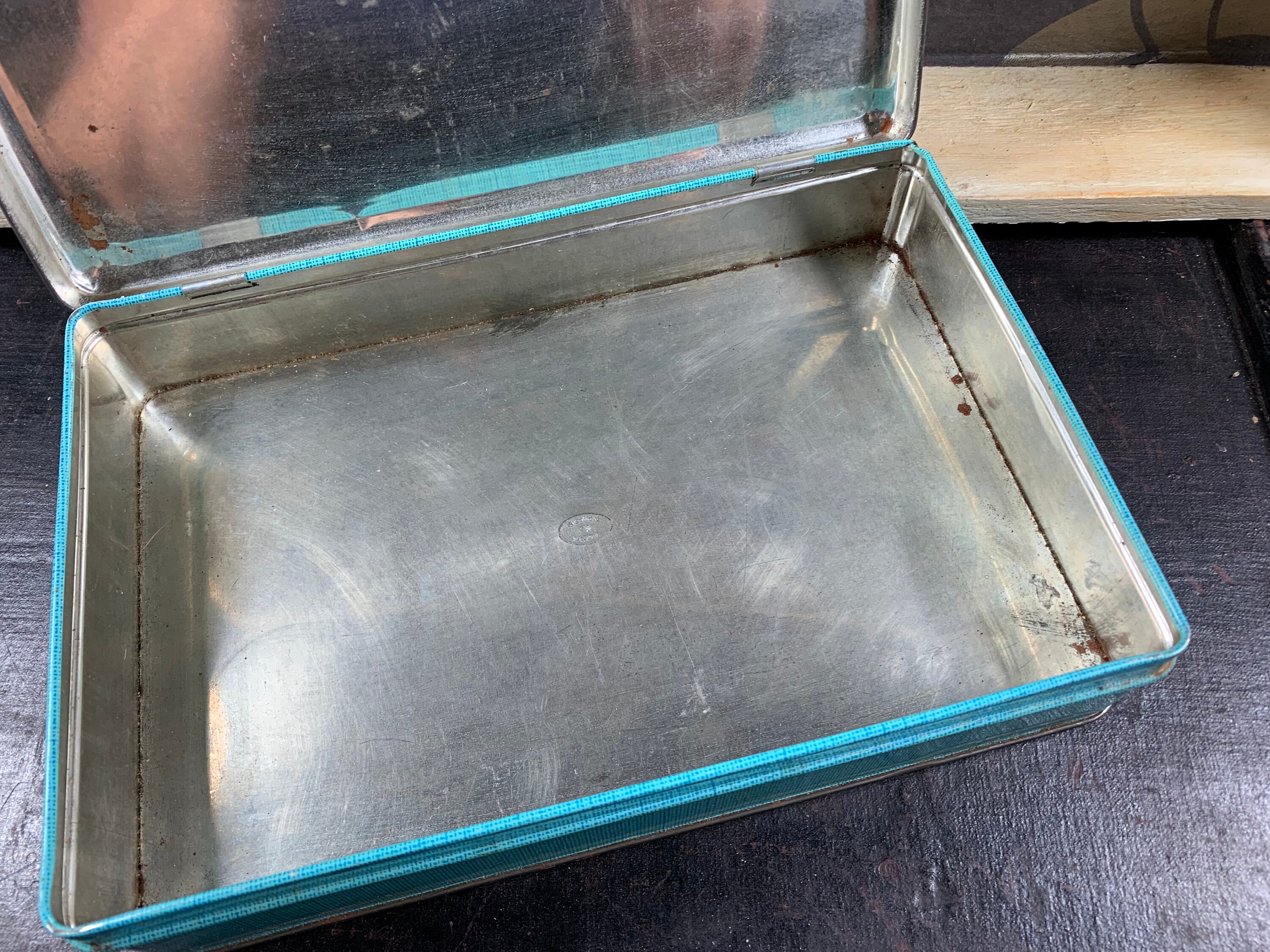 Vintage tin box with hinged lid Made in Belgium Etsy