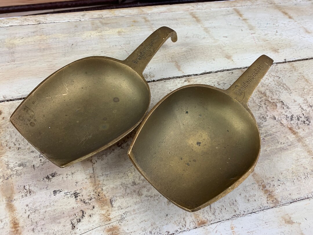 Set of Vintage Copper Scoops Breidenbacher Pair of Yellow Etsy