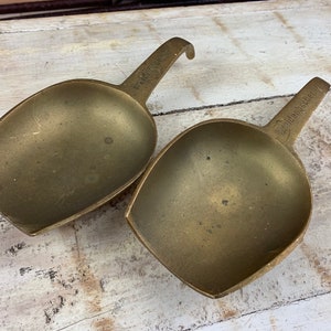 Stel vintage koperen schepjes - Breidenbacher - paar geel koper maatscheppen