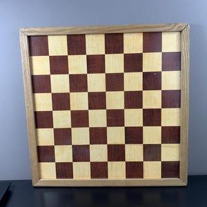 Checkers and chess/Wooden board game/board game/chessboard and turned upside down it is a checkerboard/2 board games in one