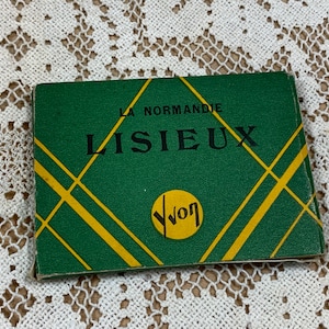 Um livreto de lembranças vintage Yvon La Normandie Lisieux livro de cartões ilustrados -- livreto de cartões - cartões de lembrança França
