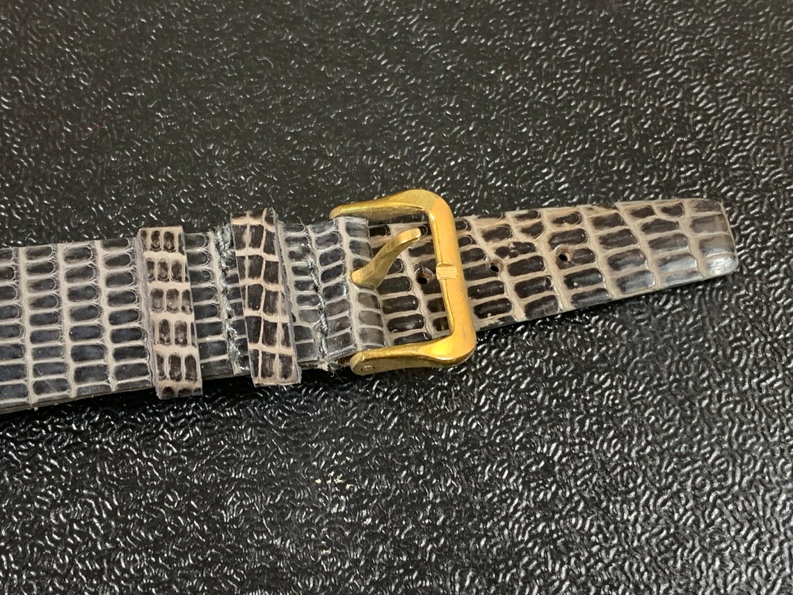 Horlogebandje voor dames - met goudkleurige gesp - mint conditie - lederen horlogebandje van 16 - bandje voor gouden dames uurwerk/horloge, foto 3 di 5