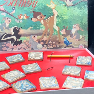 Vintage - 12-teilige Briefmarkenbox von Walt Disney - Jumbo - Bambi
