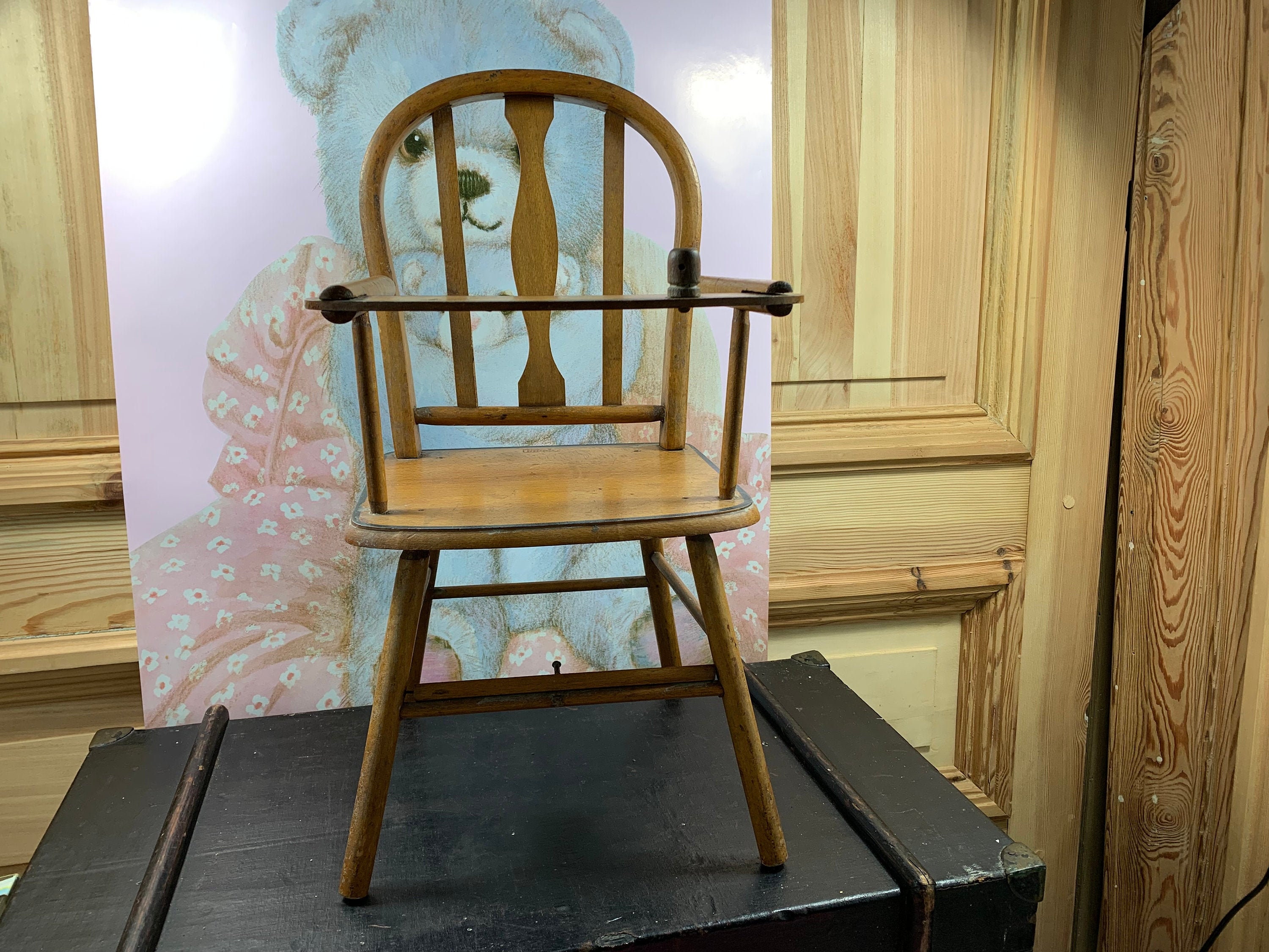 Vintage wooden doll chair sale