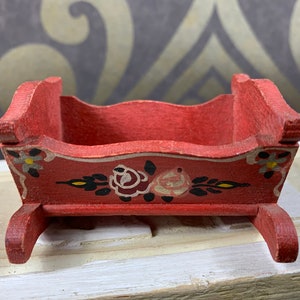 Dora Kuhn cradle - Dora Kuhn dollhouse furniture - wooden bed - cradle for dollhouse - miniature for dollhouse