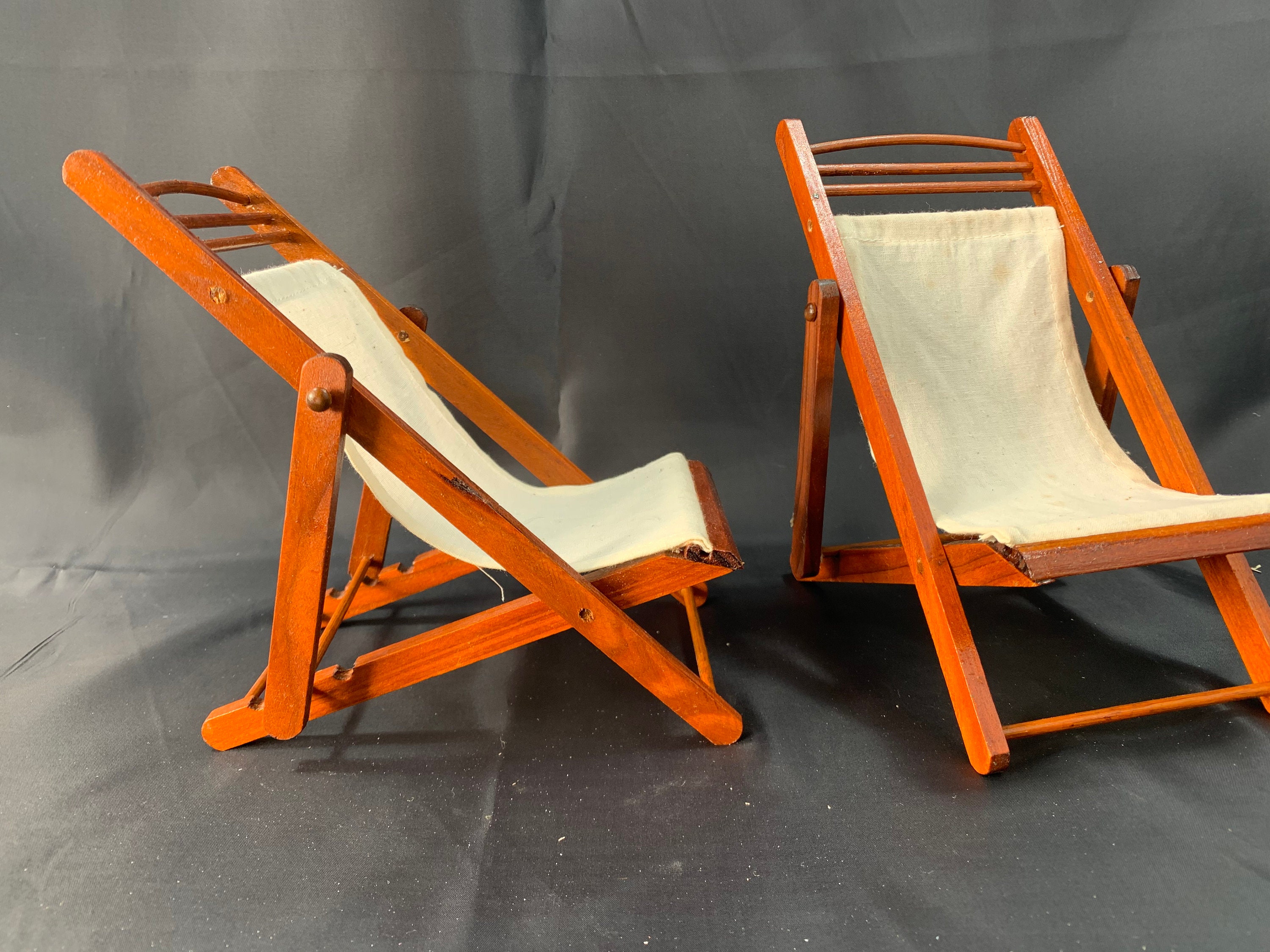 Vintage wooden beach hotsell chairs