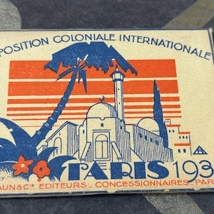 Um livreto de lembranças vintage Exposition Coloniale Internationale - Paris - 1931 - livro de cartões postais - livreto de cartões - cartões de lembrança