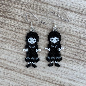 Wednesday Addams Beaded Earrings
