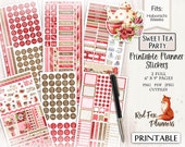 SWEET TEA Hobonichi Weeks Printable Planner Sticker Kit, tea party, cakes, cupcakes, sweets, confection, valentine's day, wedding, valentine