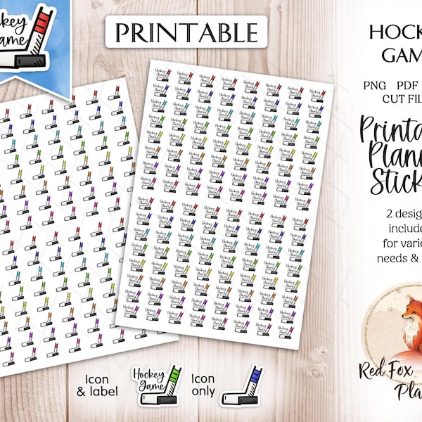 HOCKEY GAME Functional Digital Printable Stickers, instant download, planner journal, sports, hockey puck, hockey planner stickers, ice