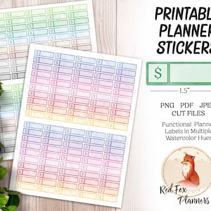 GELD BETALING Planner Stickers, 1,5" x .4", Afdrukbare Labels, Digital Instant Download, planner dagboek, Erin Condren, factuur betalen verschuldigde sticker