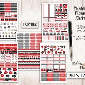 LADYBUG Happy Planner Printable Planner Sticker Kit, Ladybugs ...