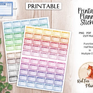 HALF BOX Watercolor &quot;Appointment&quot; Printable Planner Stickers, Digital Instant Download, planner journal, Erin Condren, Happy Planner Classic