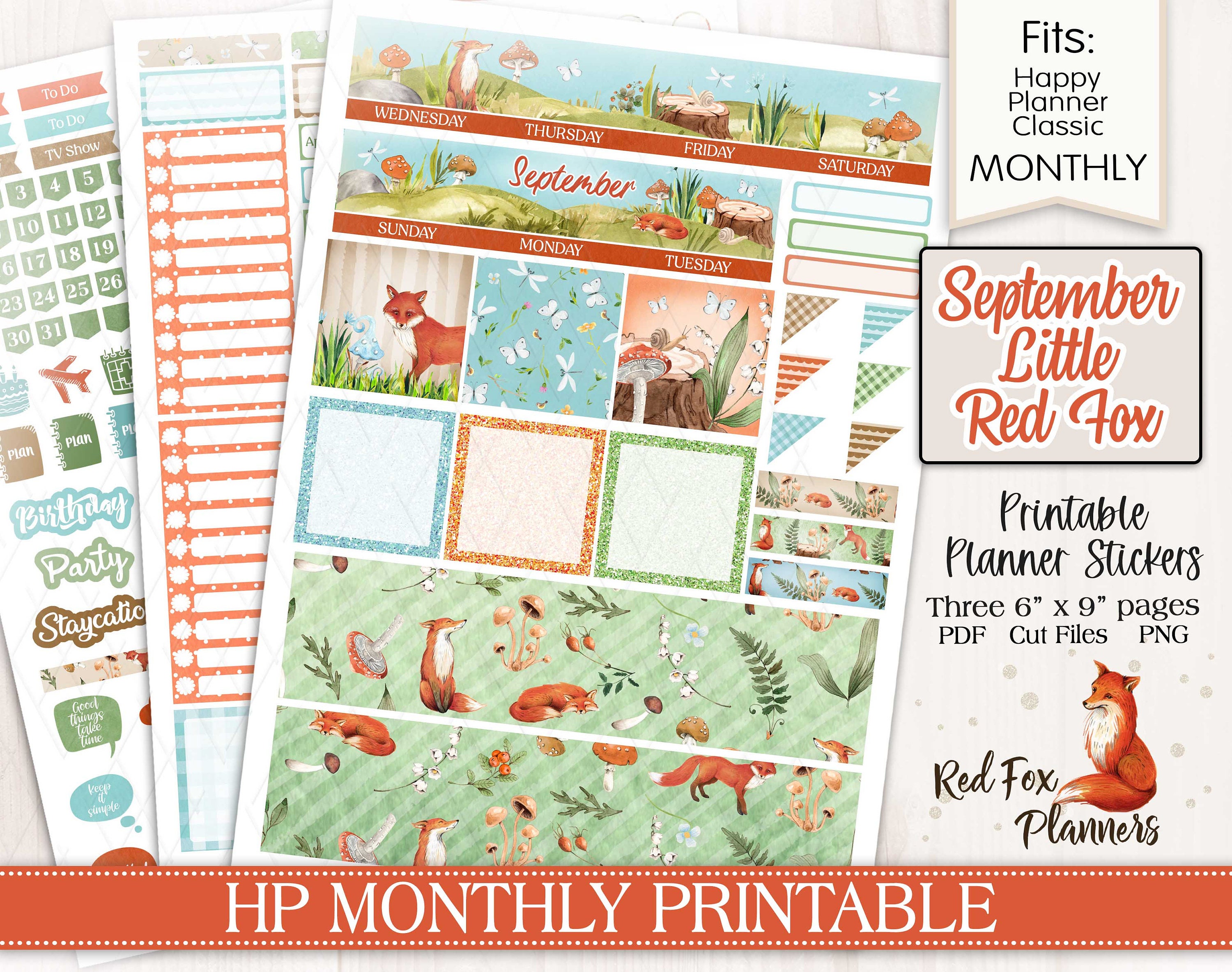 September Autumn Happy Planner HP Monthly Printable Planner - Etsy
