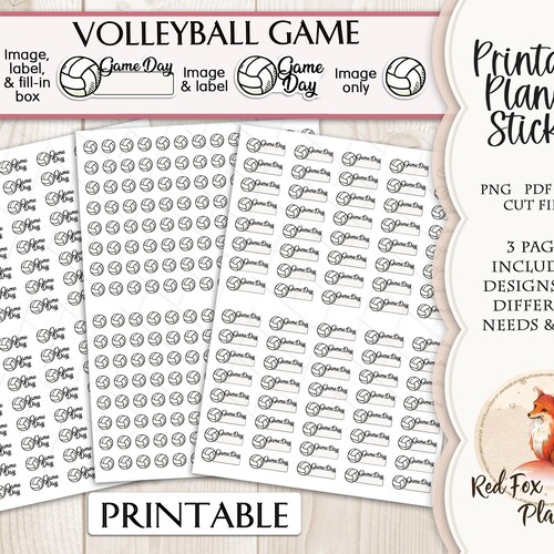 VOLLEYBALL PRACTICE Functional Digital Printable Stickers - Etsy