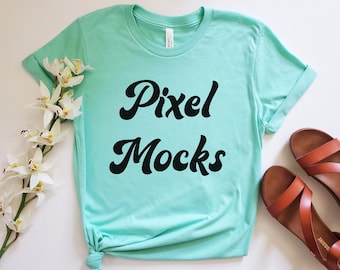 Maquete Bella Canvas 3001 Mint, Maquete Bella Canvas 3001, Maquete de camiseta Bella Canvas