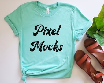 Maquete Bella Canvas 3001 Mint, Maquete Bella Canvas 3001, Maquete de camisa Bella Canvas