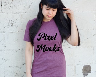 Maquete Bella Canvas 3001 Heather Maroon, Maquete Bella Canvas 3001, Maquete de camisa Bella Canvas, Maquete de camiseta modelo